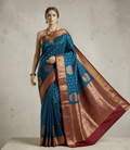 Peacock Copper Pattu saree