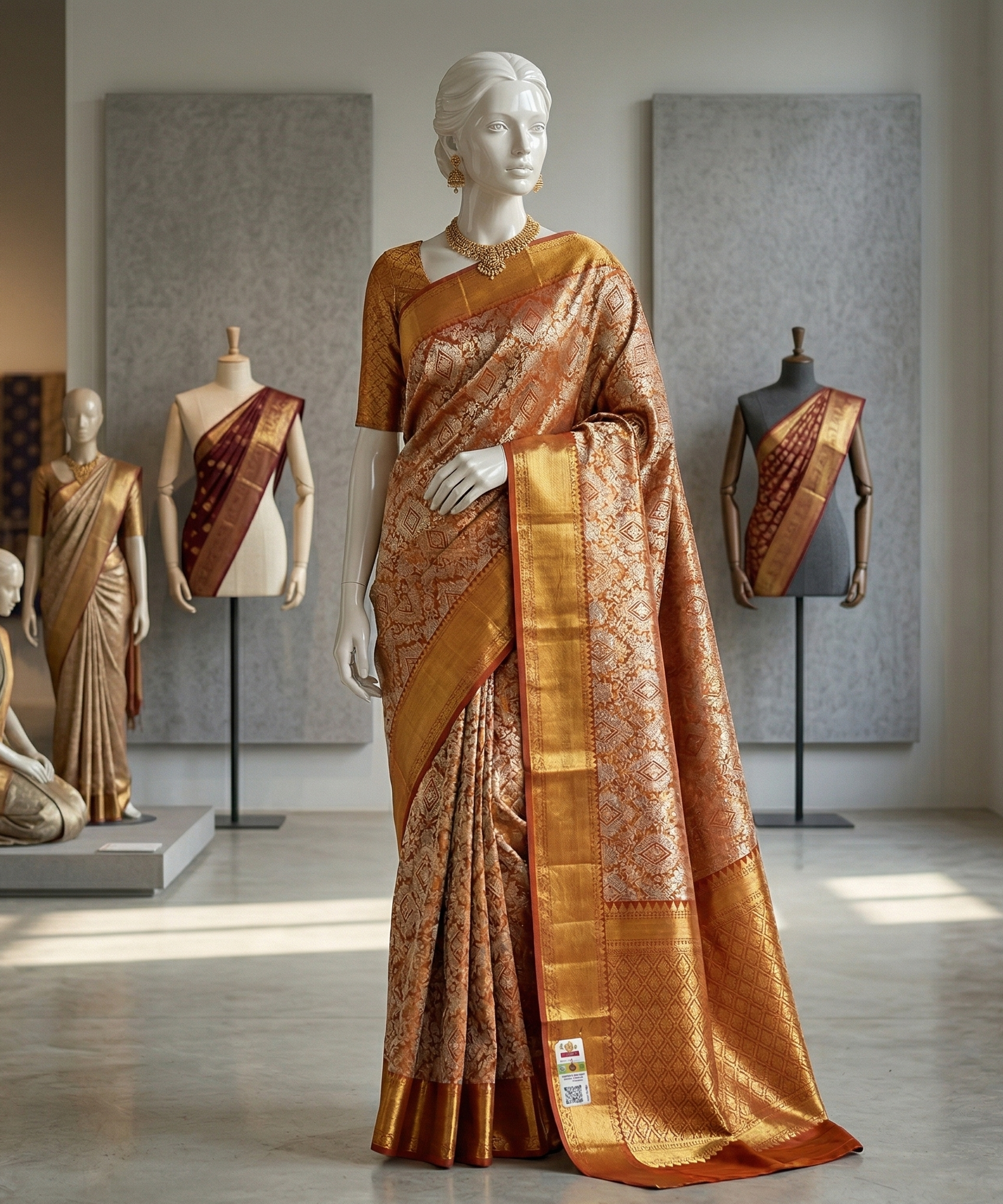 Copper Scarlet kanchi Pure Pattu