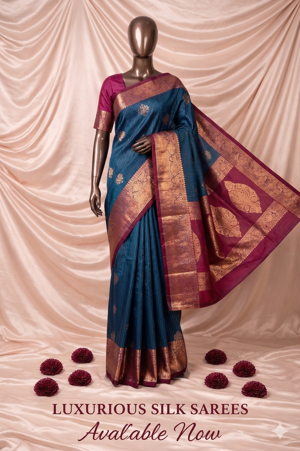Royal Indigo kanchi Pattu saree