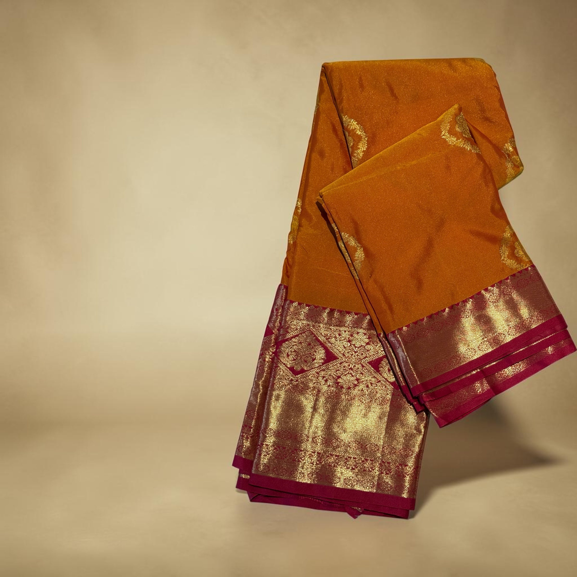 Honey Crimson kanchi Pattu saree