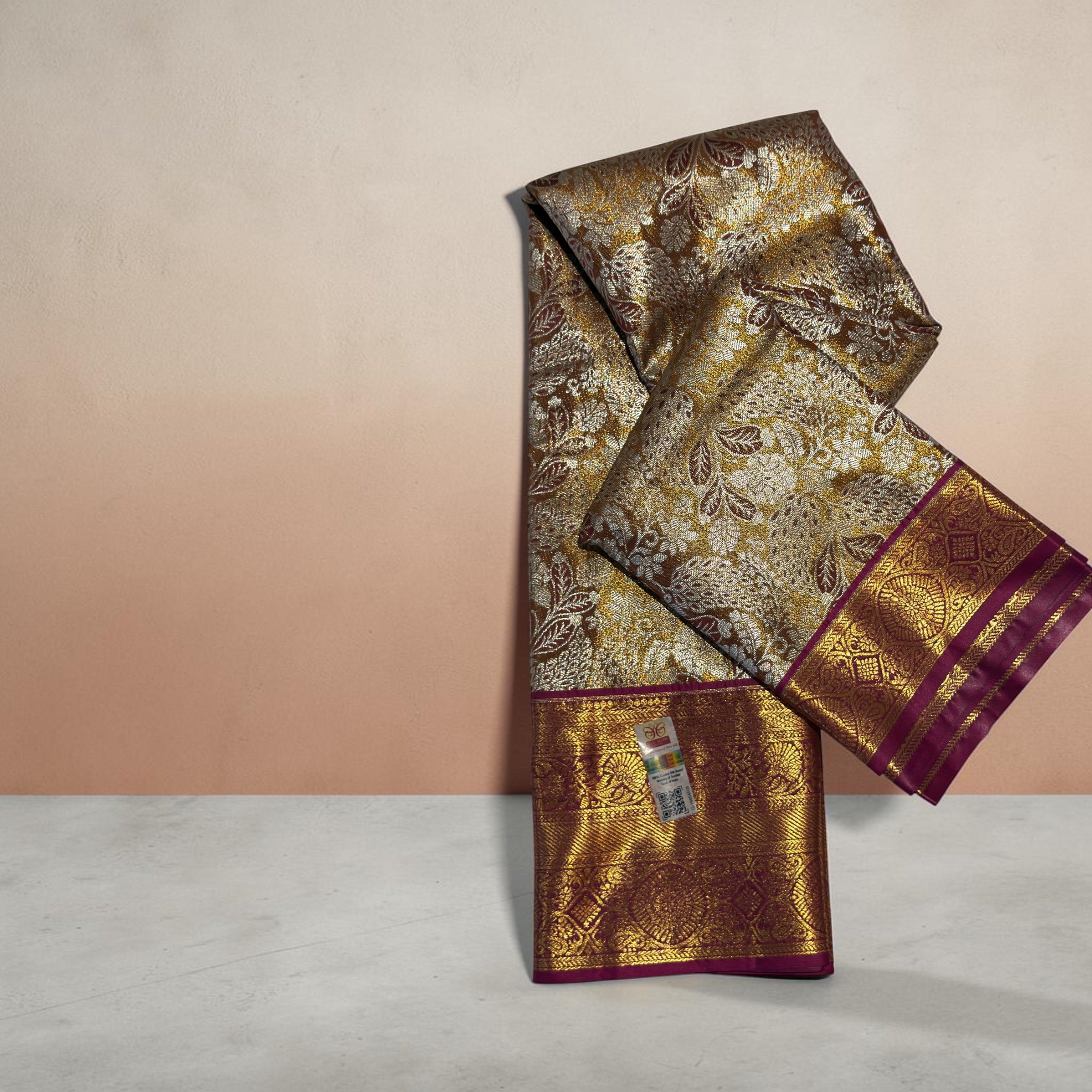 Antique Plum kanchi pure Pattu saree