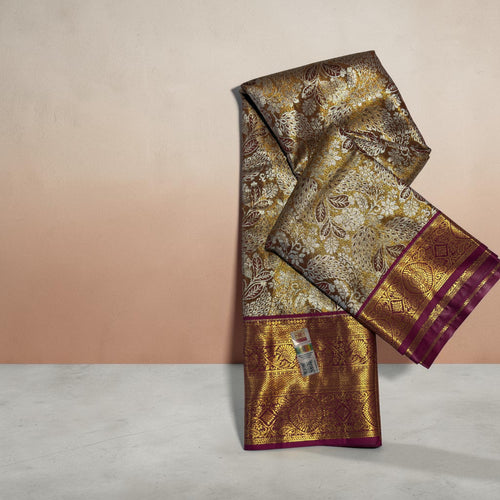 Antique Plum kanchi pure Pattu saree