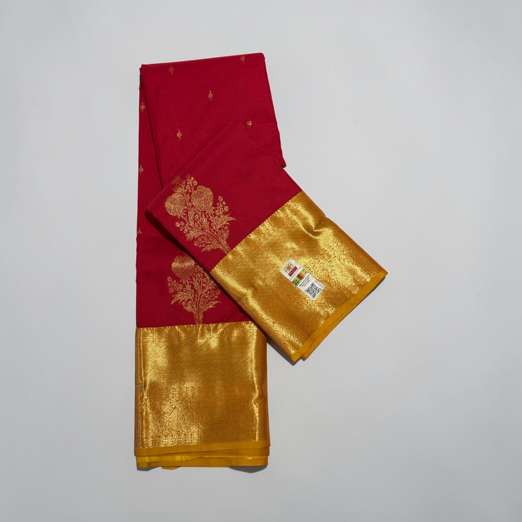 Crimson Gold Kanchi Pattu